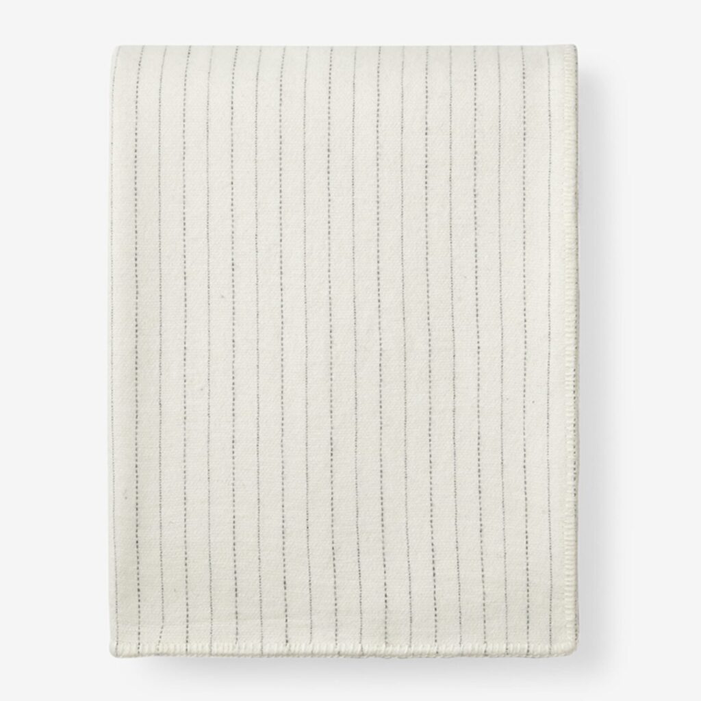 A striped merino wool blanket from The Company Store