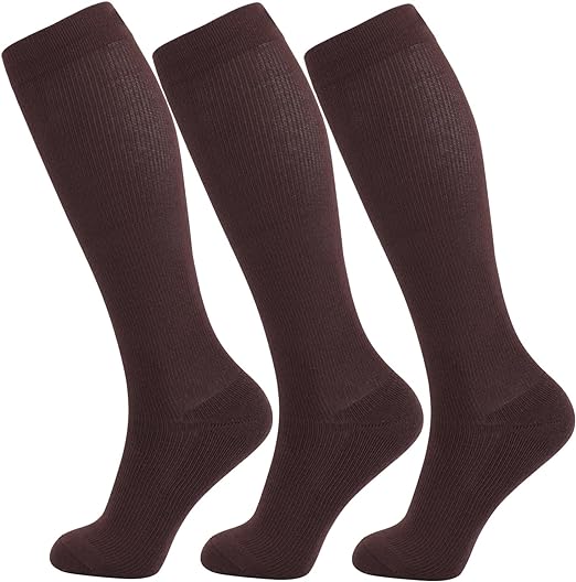Three brown +MD Bamboo Compression Socks for Women & Men