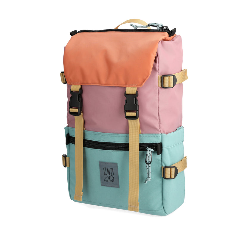 Rover Pack Classic backpacks, made in the USA, available in the color Rose/Geode Green