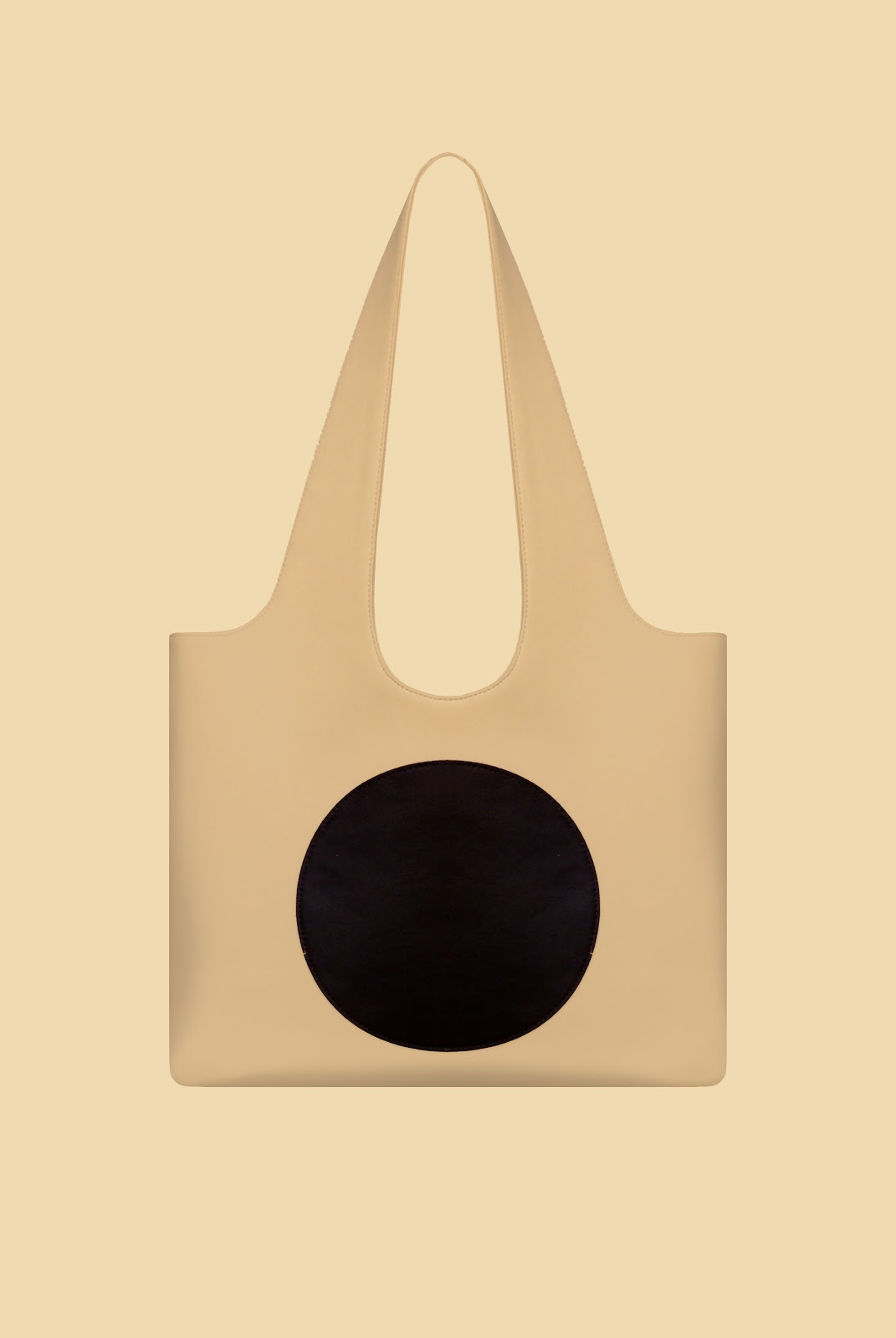 Santos By Monica Gladys Tote in cream and black cactus leather, showcasing a spacious interior, minimalist design, and durable handles.