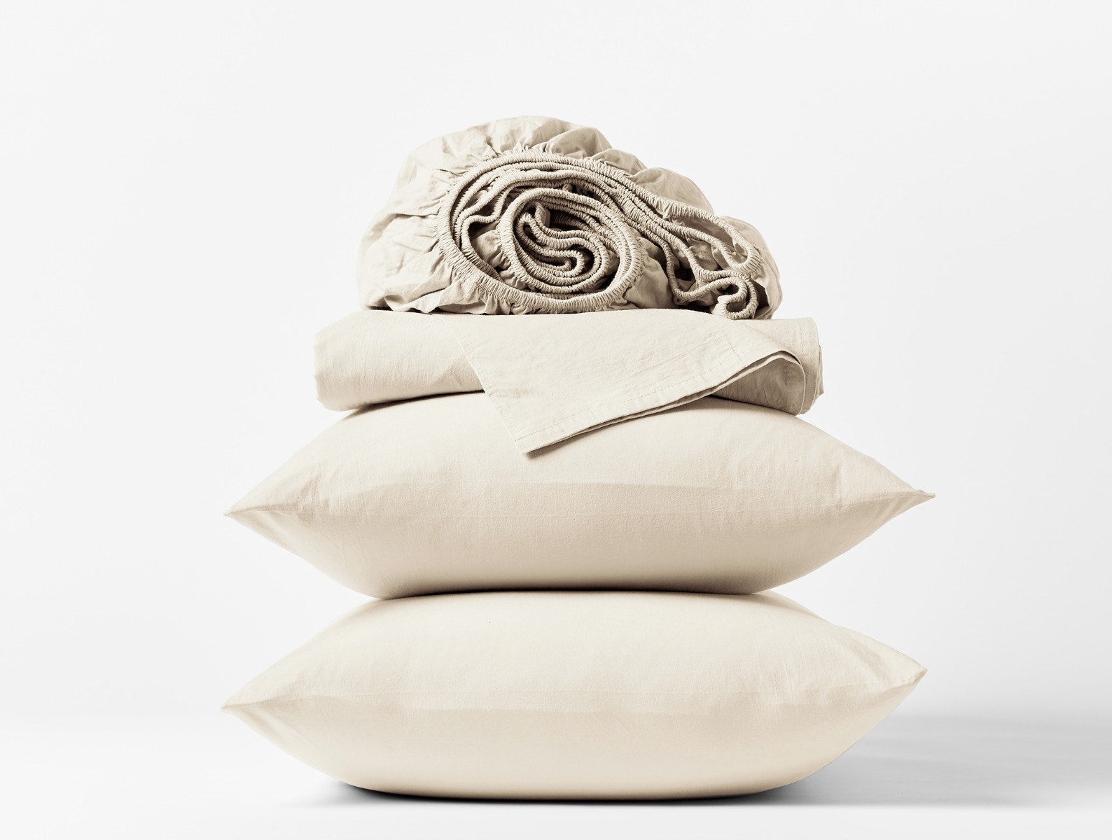 Enjoy serene nights with our Organic Crinkled Percale Sheet Set in Alpine White, made from natural cotton for a blissful sleep.