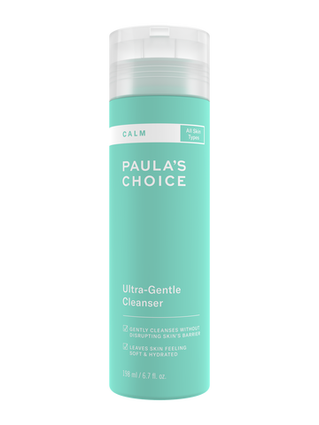 A green, 6.7-ounce bottle of Paula’s Choice Ultra-Gentle Cleanser.
