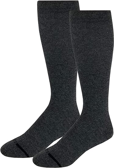 A pair of black merino wool compression socks from Dr. Shams