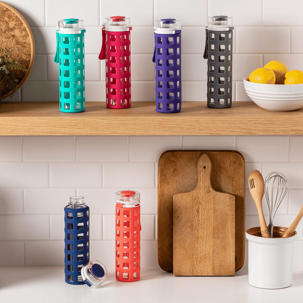 Ello Glass Water Bottle Collection in multiple colors