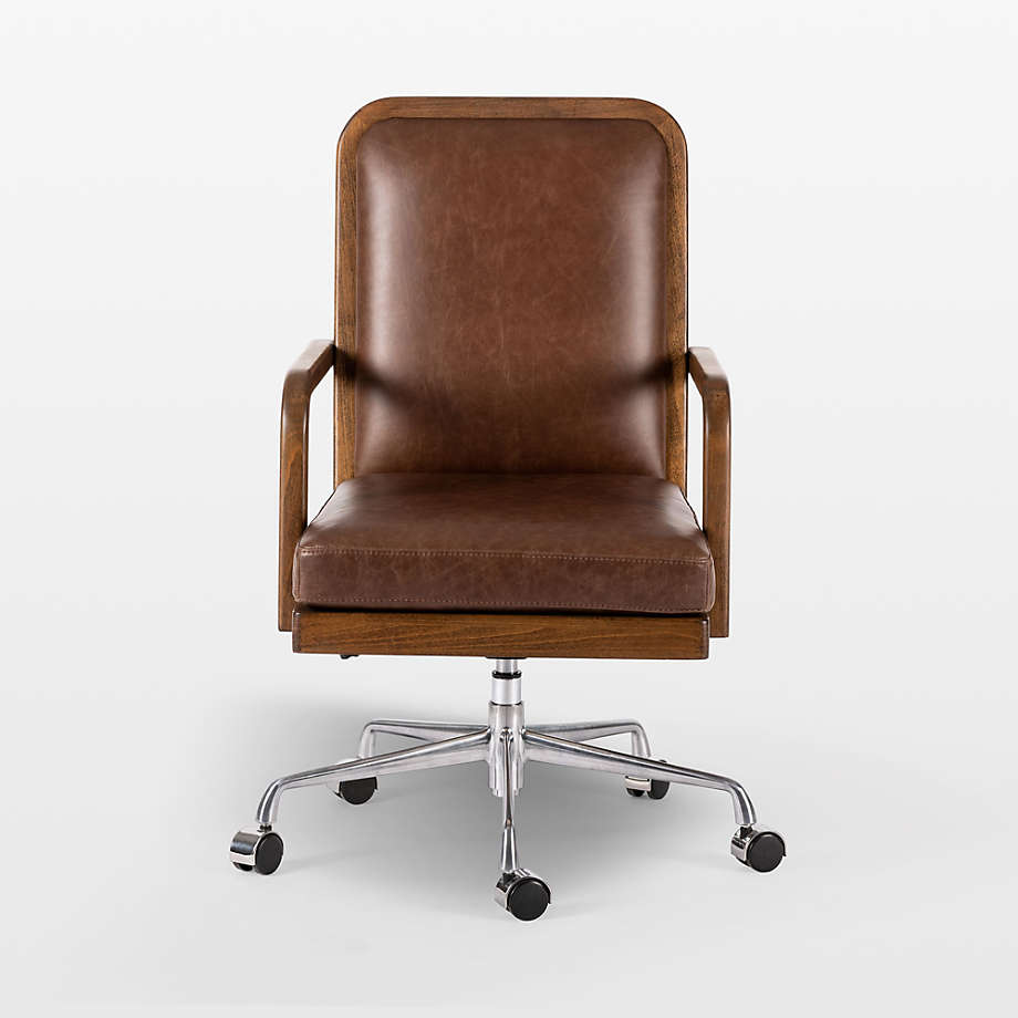 Introducing the Ogden Sienna Brown Wood Desk Chair, exuding sophistication and style in Sienna Brown.