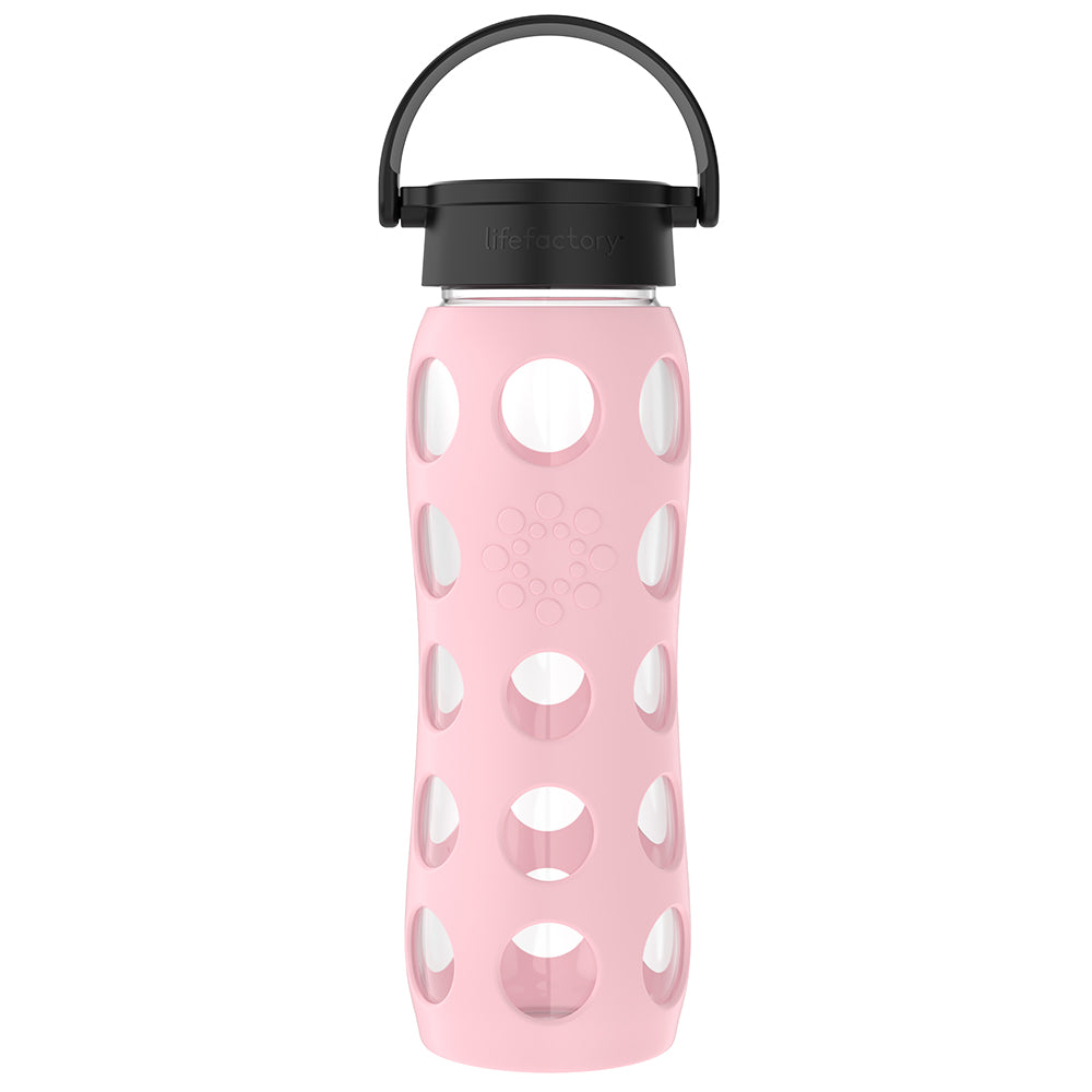 LifeFactory Glass Bottle with a Silicone Sleeve in ballet pink