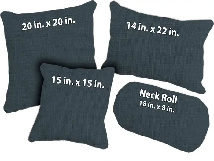 four linen pillows of various sizes from The Futon Shop