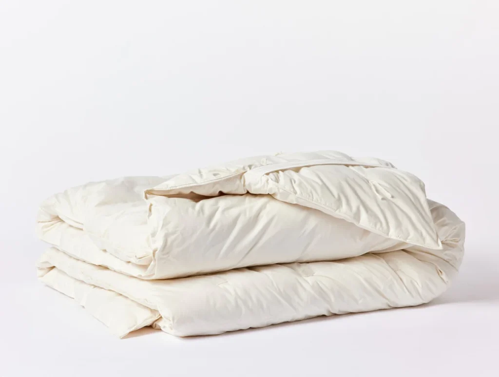 Wool mattress topper from Coyuchi folded nicely