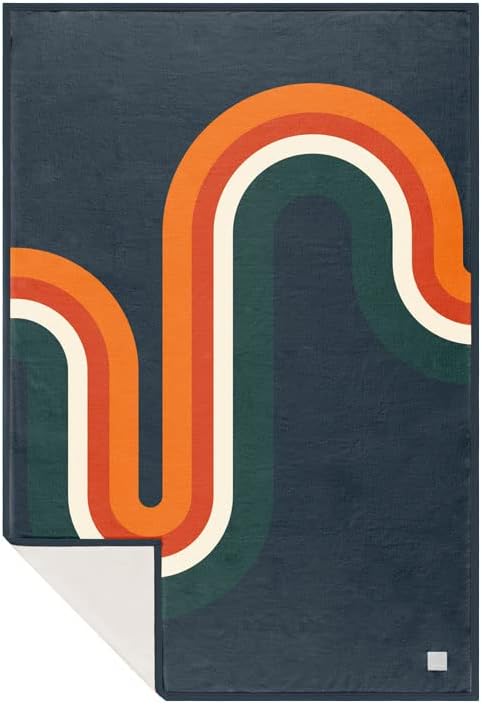 A hemp blanket with a cool retro design