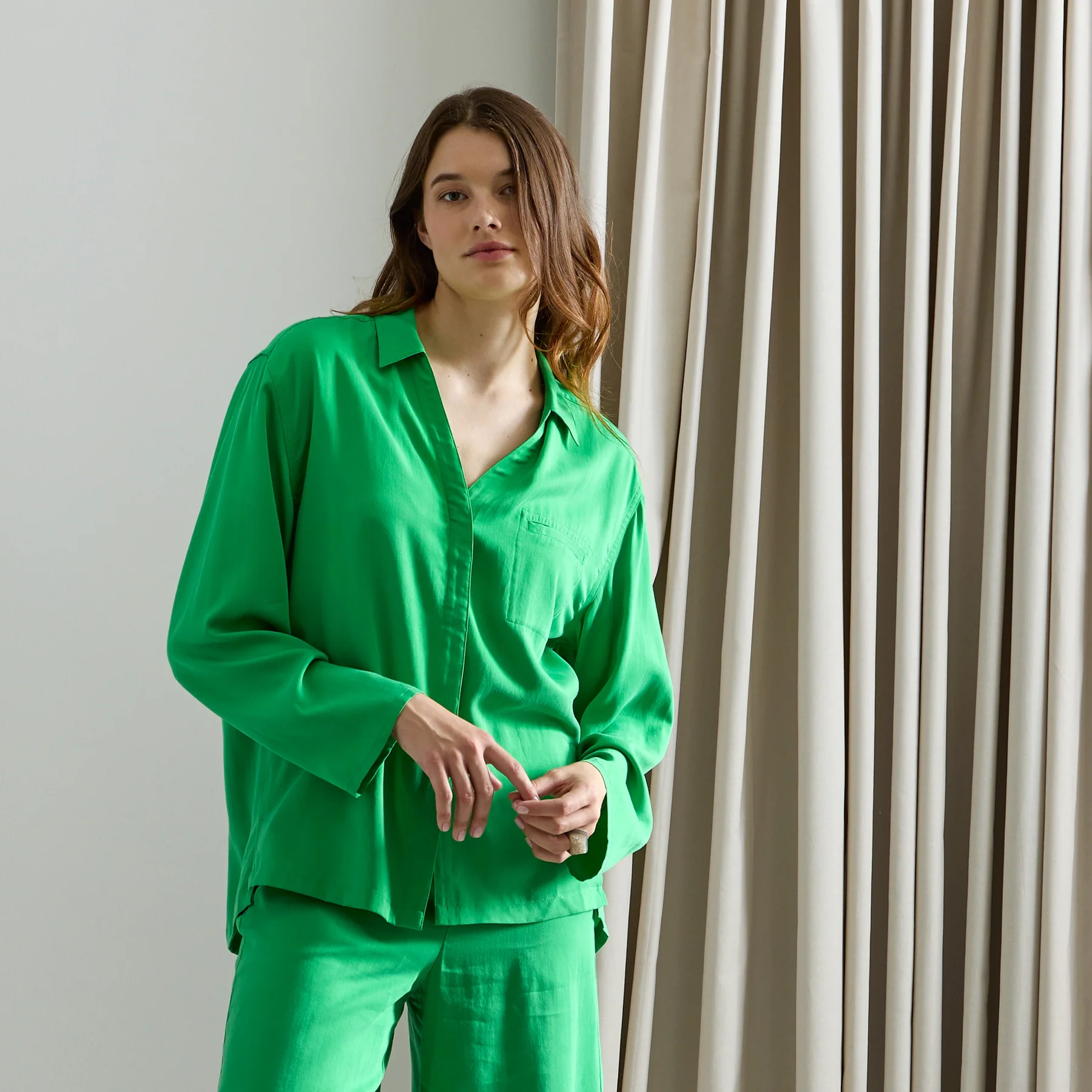 Sijo eucalyptus pajama top long-sleeved