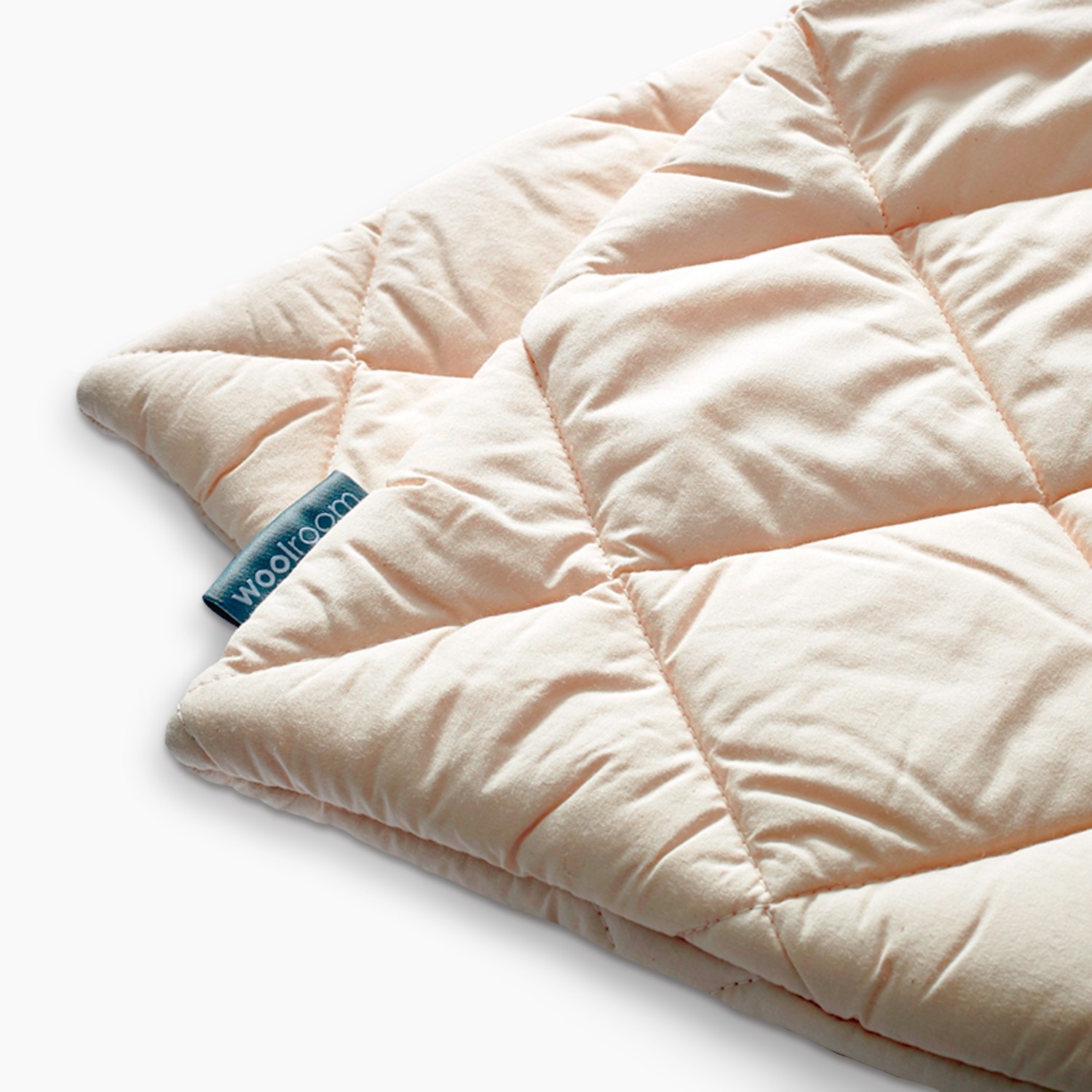 Close up of the Woolroom washable wool pillow protector