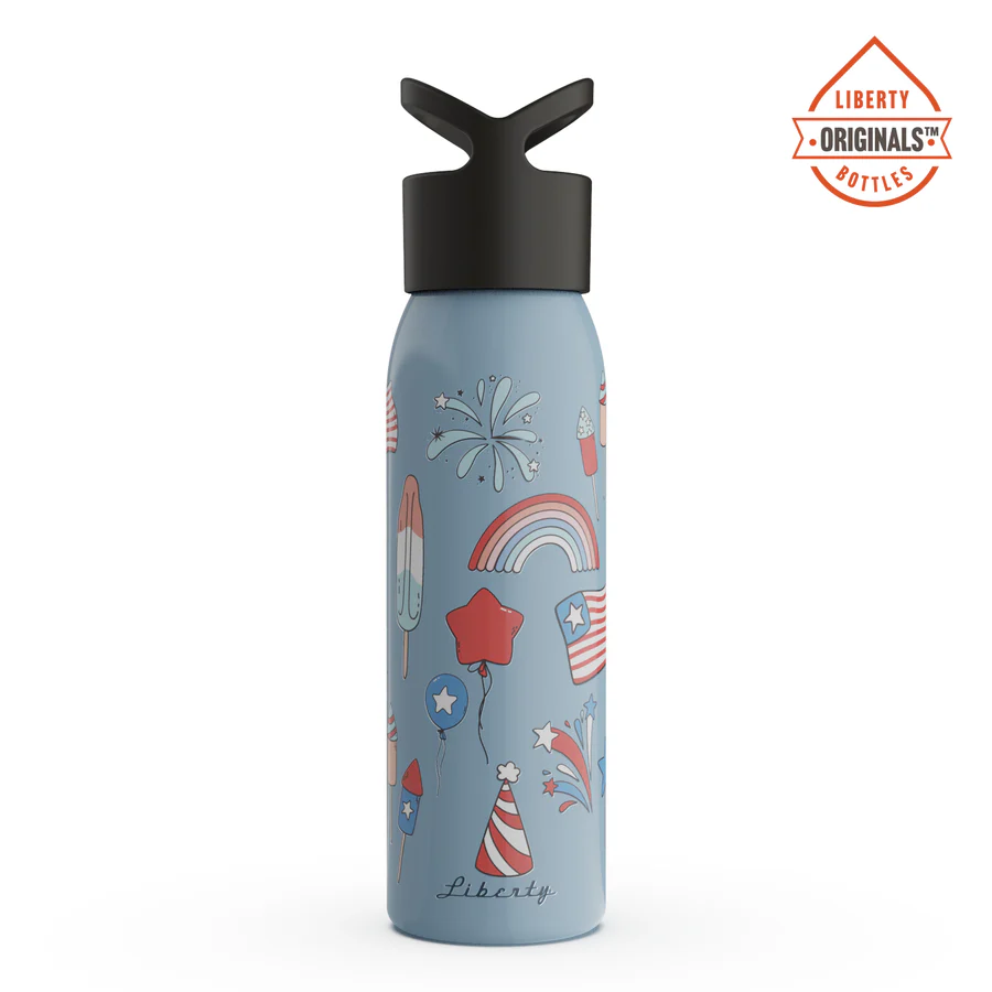 Liberty Bottle made in the USA with patriotic design, eco-friendly and customizable.
