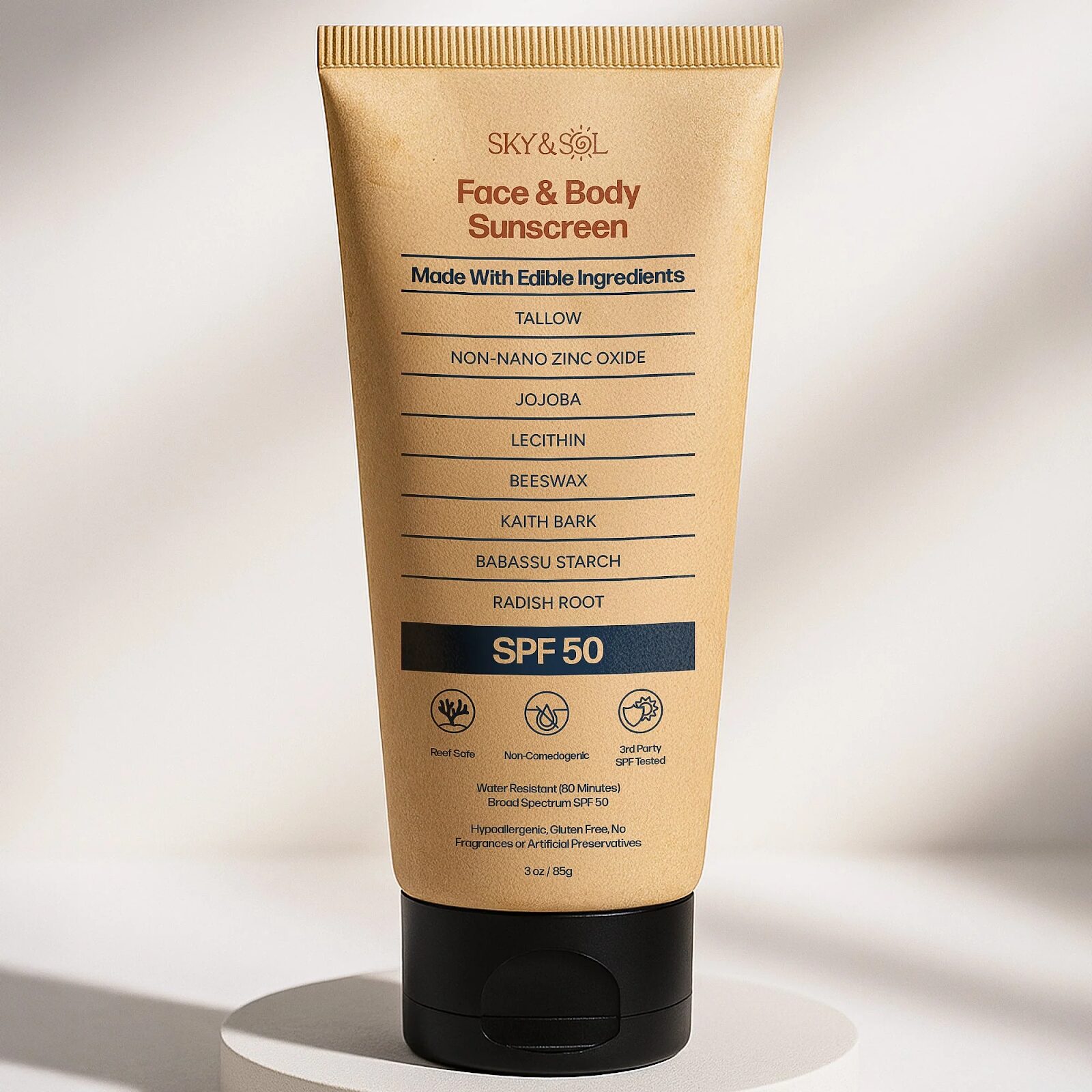 Sky & Sol SPF 50 mineral sunscreen with non-nano zinc oxide