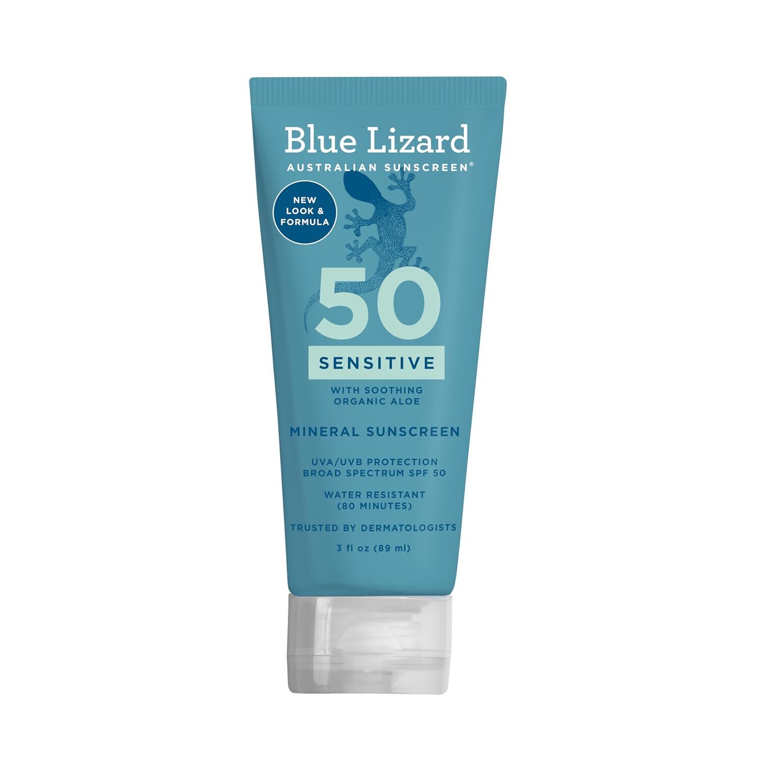 Blue Lizard SPF 50 mineral sunscreen for sensitive skin types